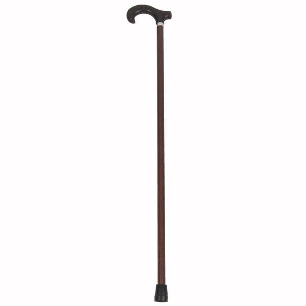 Walking Cane Anatomical Derby Scorched Maple Right Handle Black Shaft